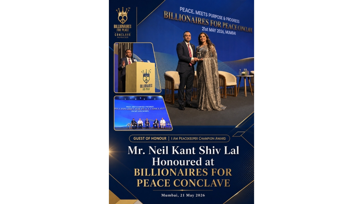 Mr Neil Kant Shiv Lal Honoured at Billionaires for Peace Conclave in Mumbai
